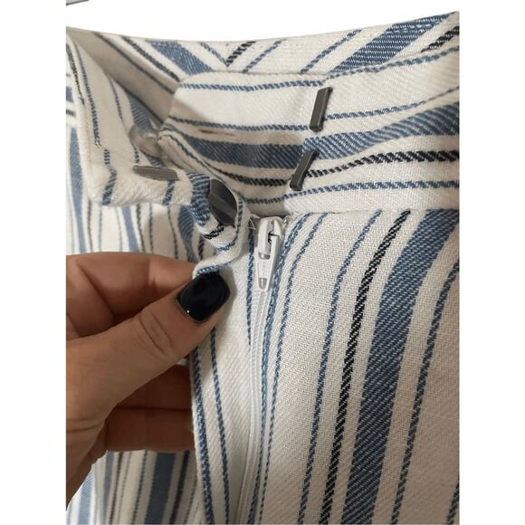 Loft 6p Wide Leg Cotton Breton Stripe Old Money Quiet Luxury Sailor Chic Pants - Picture 5 of 6